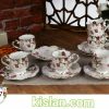 فنجان و نعلبکی 12پارچه لمونژ گل میخک کیسلان